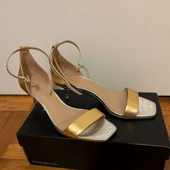 Kurt Geiger London Metallic Heels – Gold & Silver Croc – Size 38 - Picture 2 of 10